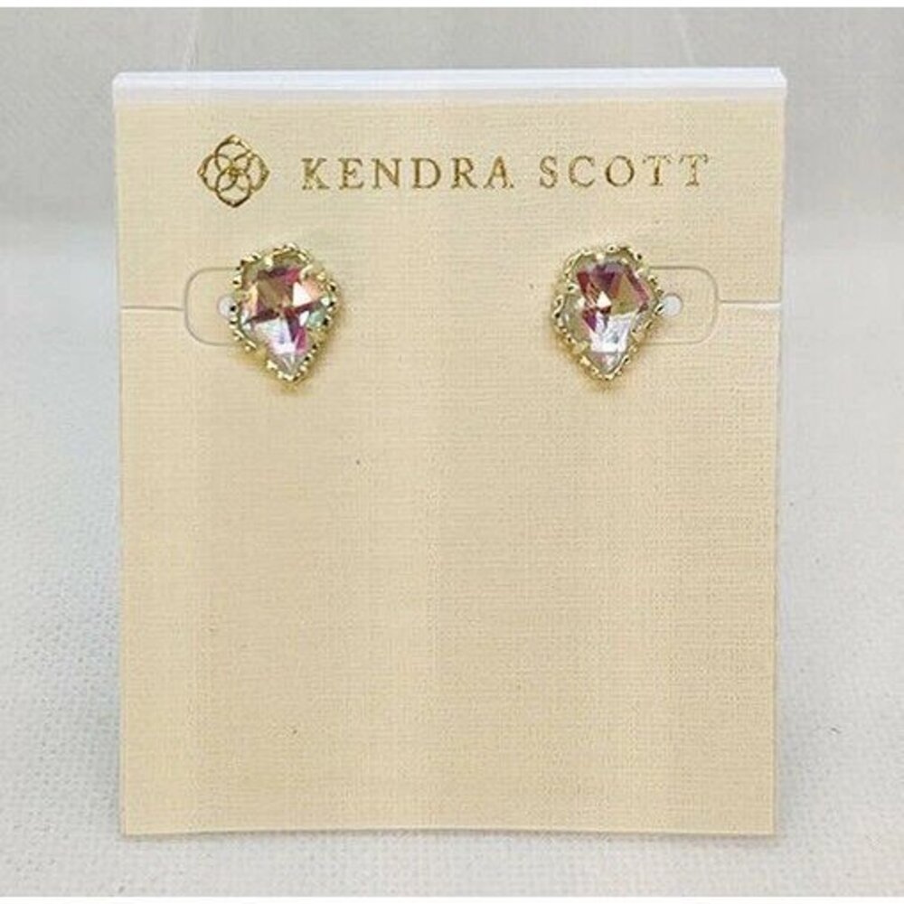 Kendra Scott Tessa Gold Stud Earrings In Dichroic Glass